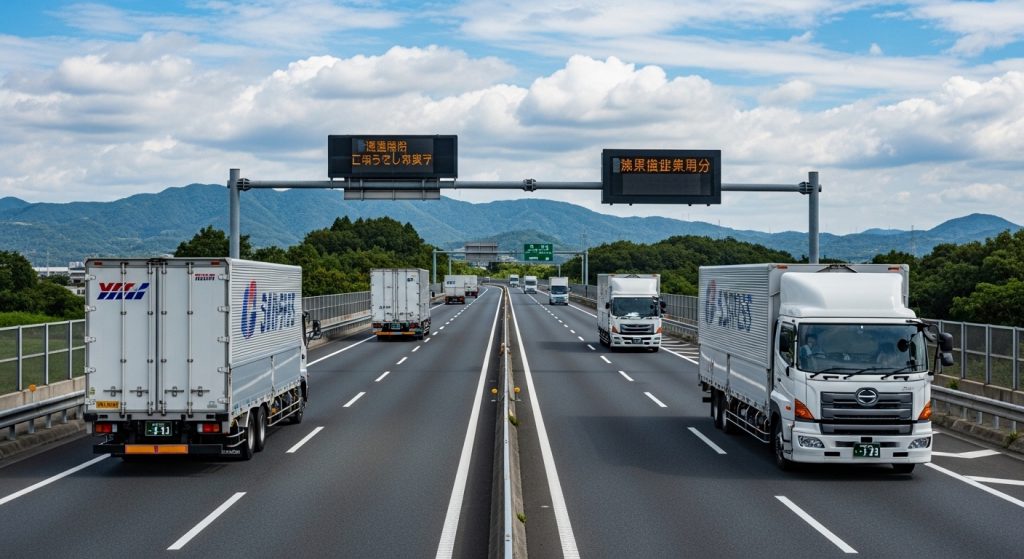 高速道路を走る物流トラック